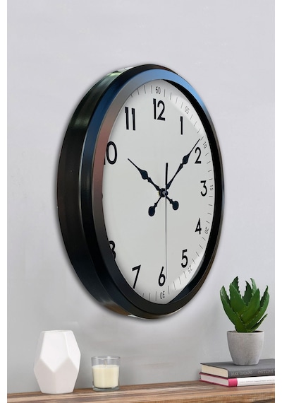 Black Classic 52 Cm Metal Modern Ve Şık Duvar Saati Bronz