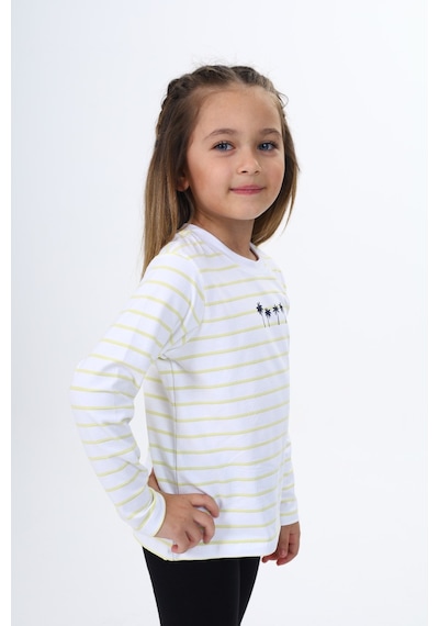 Toontoy Kids Toontoy Kız Çocuk Çizgili Tişört Açık Sarı