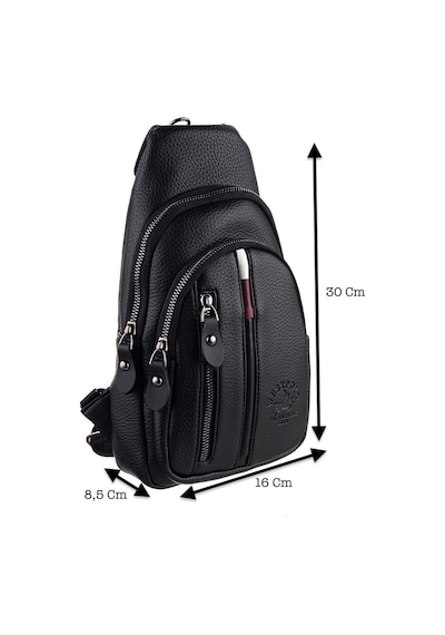 Westpolo Vegan Deri Unisex Çapraz Göğüs Ve Omuz Çantası Body Bag - 7006 Siyah