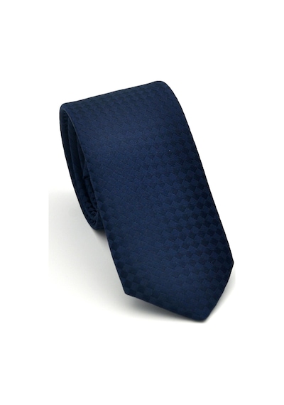 Gaffy Lacivert Piti Kare Desenli Lacivert Dokuma Kumaş Mendilli Slim Fit Kravat // Sdk-2503-2 Lacivert