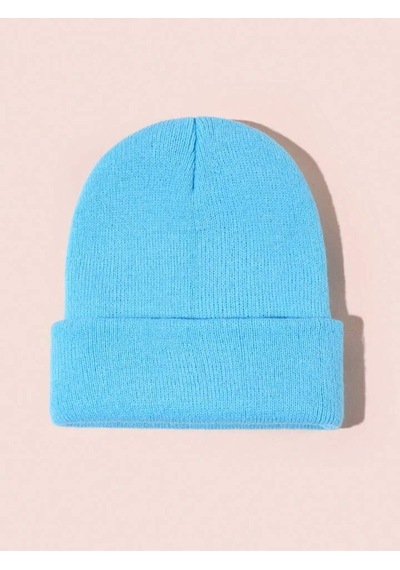 Eke Tekstil Unisex Katlamalı Kışlık Örme Bere Bebe Mavi