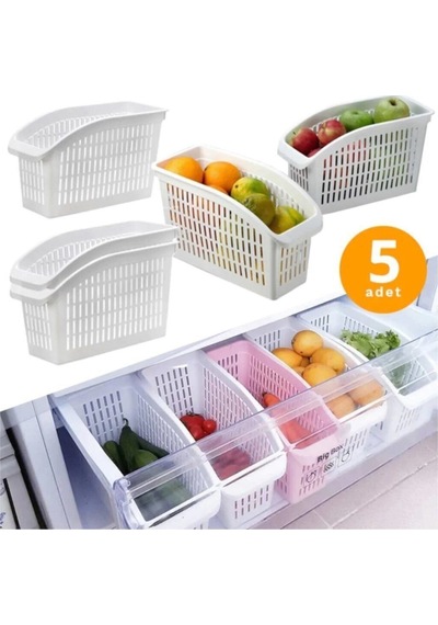 Buzdolabı Sepeti Dolap Içi Düzenleyici Sepet Organizer 5 Adet Belirtilmemiş Çok Renkli Tr Diğer