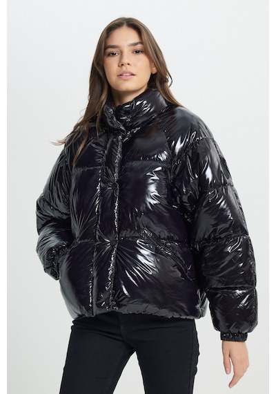 Wrangler Loose Fit Rahat Kesim Kapüşonlu Siyah Şişme Mont Siyah