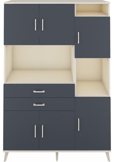 Hyperion Dolap 9 Raflı 2 Çekmeceli 6 Kapaklı 132x44x195 Aytaşı-antrasit/antrasit Antrasıt/antrasıt