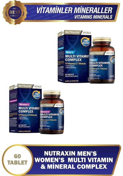 Nutraxin Women's Multivitamin Complex Ve Nutraxin Nutraxin Men's Multivitamin Complex