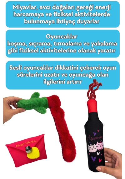 Miyav Love You Peluş Kedi Oyuncak Seti