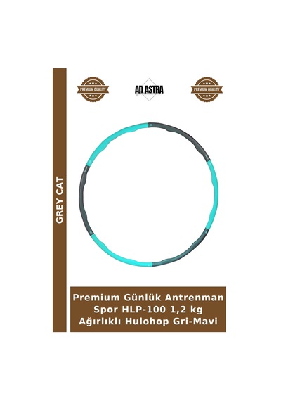 Premium Günlük Antrenman Spor Hlp-100 1,2 Kg Ağırlıklı Hulohop Gri-mavi