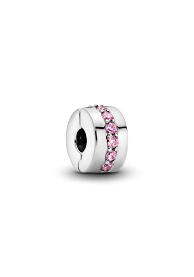Pembe Parıltılı Sıra Klipsli Charm