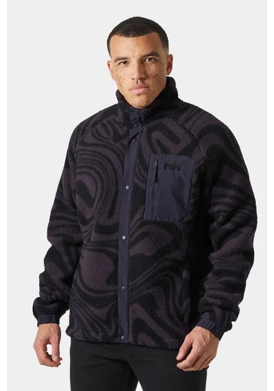 Helly Hansen Erkek Panorama Printed Pile Snap Mont Siyah