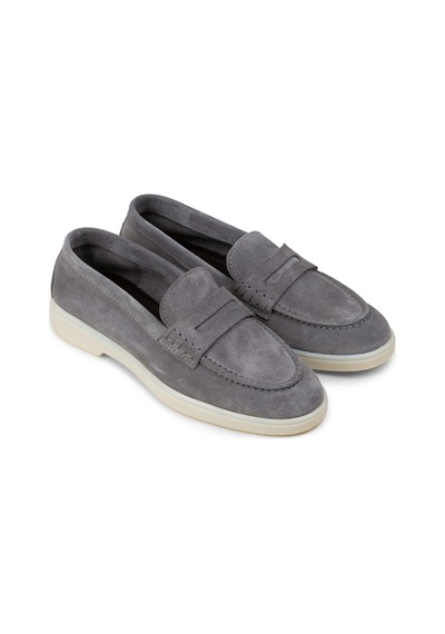 Deery Kadın Hakiki Süet Gri Loafer Ayakkabı - 02038zgrıc01