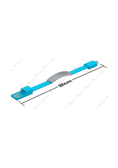 Bileklik Şeklinde Micro Usb Şarj Ve Data Kablo (533632819)-Mavi