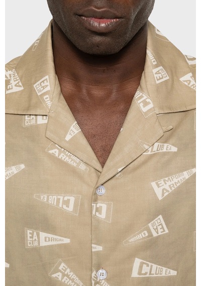 Emporio Armani Erkek Gömlek Em001084 Af22078 F1187 Koyu Bej