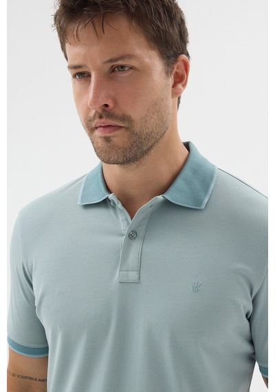 Mavi Polo Yaka Pike Kısa Kol Slim Fit %100 Pamuk Tişört 1011260171 Buz Mavi