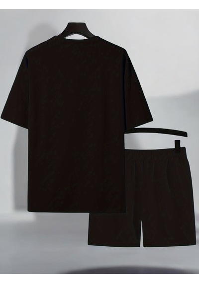 Uyguntarz Unisex From You Baskılı Tasarım Şort Takım Siyah