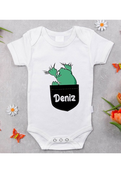 Bitmeyenkartus Bk Kids Isimli Bebek Body Zıbın - Model 36 Beyaz