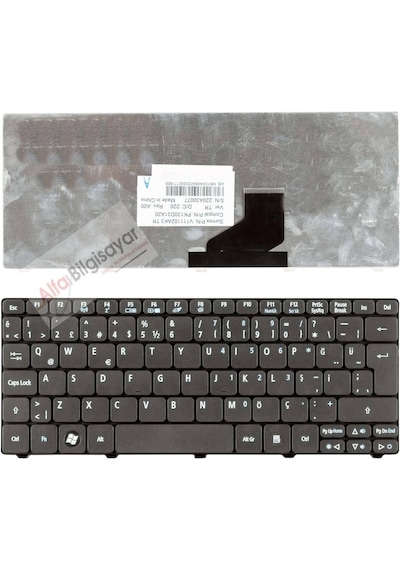 Alfabilgisayar Packard Bell Dot_Se, Se2, S-E3, Klavye Siyah Renk Tuş Takımı Q-T