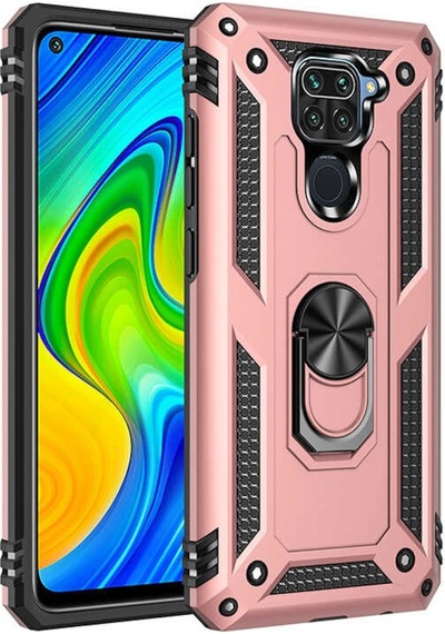 Xiaomi Redmi Note 9 Kılıf Zore Vega Yüzüklü Standlı Zırh Kılıf