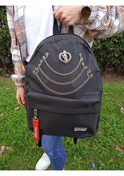 Shopiolog Zincirli Unisex Kore Model Sırt Çantası