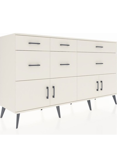 Kronos Konsol Tek Raflı 6 Çekmeceli 4 Kapaklı 176x59x99 Aytaşı-ay Aytaşı-aytaşı
