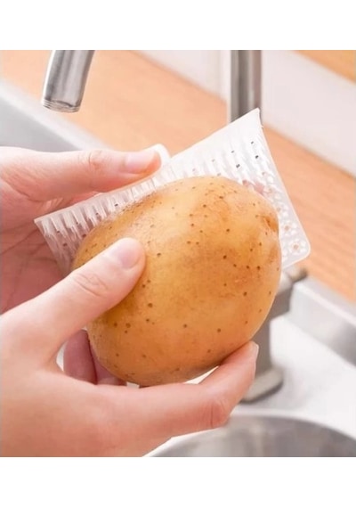 Çok Amaçlı Sebze Ve Meyve Temizleme Patates Soyma Fırçası Şeffaf