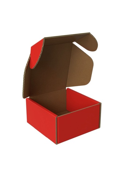8x8x4 - 25 Adet Kırmızı Kilitli E Ticaret Karton Kargo Kutusu Ofset Red Chrome Kırmızı 8 X 8 X 4 2