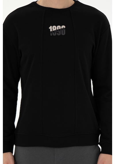 U.S. Polo Assn. Erkek Comfort Fit Bisiklet Yaka Siyah Sweatshirt 50293430-VR046