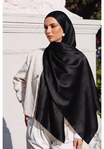 Olcay İpek Organze Abiye Şal Siyah 105