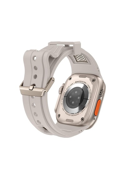 Constraın Apple Watch Ultra 49mm İle Uyumlu Krd, 117 Hava Alabilen Delikli Metal Süslemeli Desenli Silikon Kordon, Titanyum-starlight Çok Renkli Constraın Apple Watch Ultra 49mm İle Uyumlu Krd, 117 Hava Alabilen Delikli Metal Süslemeli Desenli Silikon Kordon, Titanyum-starlight Çok Renkli