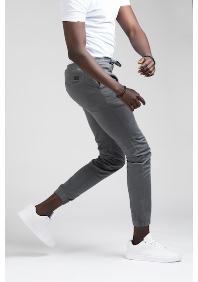Fbı Jeans Dar Ve Lastikli Paça Beli İplikli Kanvas Kumaş Slimfit Jogger Pantolon 001