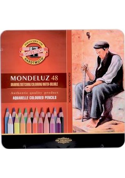 Koh-i Noor Mondeluz Aquarell Boya Kalemi 48 Renk Metal Kutu
