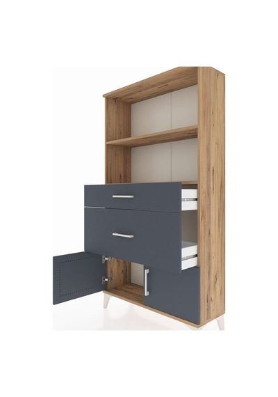 Arges Dolap 2 Raflı 2 Çekmeceli 2 Kapaklı 88x30x163 Çam-antrasit Çam Arges Dolap 2 Raflı 2 Çekmeceli 2 Kapaklı 88x30x163 Çam-antrasit Çam