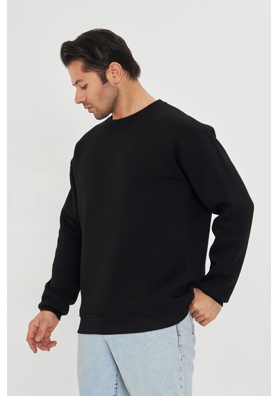 Pxm Dtf Digital Baskılı 3 Iplik Şardonlu Oversize Düz Desen Sweatshirt Siyah Siyah Pxm Dtf Digital Baskılı 3 Iplik Şardonlu Oversize Düz Desen Sweatshirt Siyah Siyah