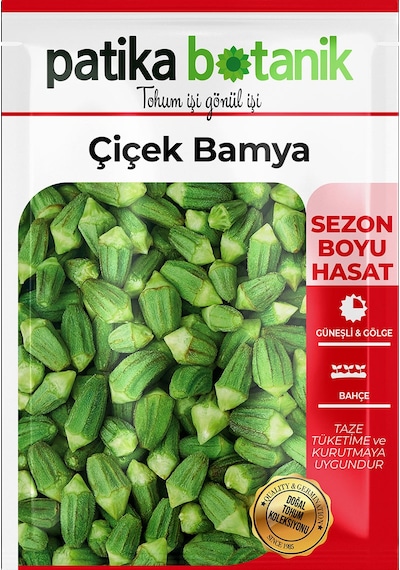 80 Adet Yerli Ata Çiçek Bamya Tohumu