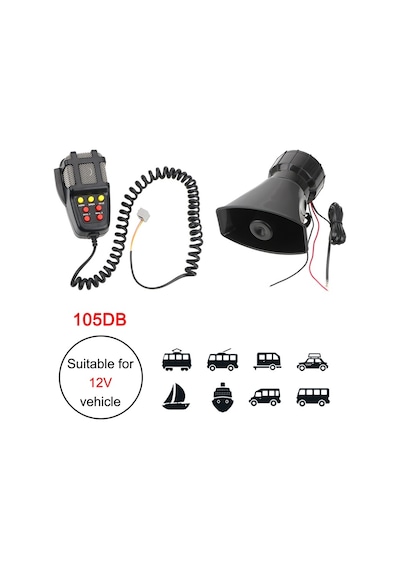 7 Sesli 100w Siren Mikrofonlu