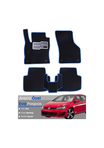 Volkswagen Golf 7 2013-2018 Uyumlu Eva Paspas Tam Set Oto Paspas,araca Özel,su Geçirmez 180