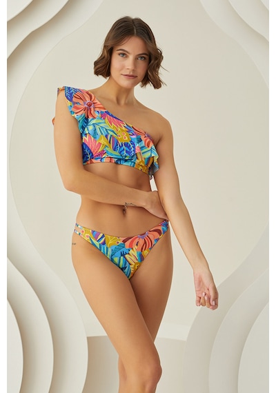 Loya Kadın Renkli Fresh Flower Tek Omuz Tek Üst Bikini Çok Renkli