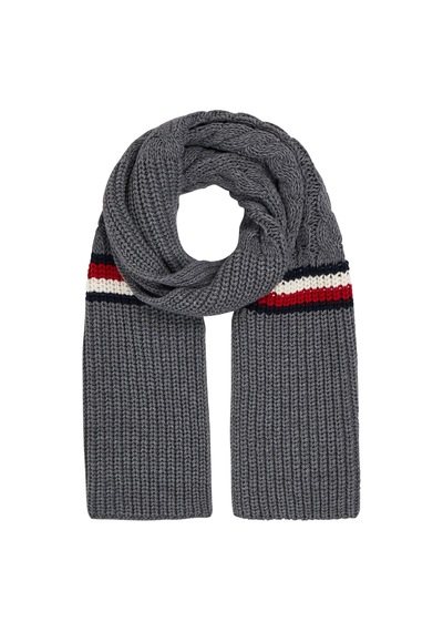 Tommy Hilfiger Th Premıum Cable Knı Erkek Gri Atkı