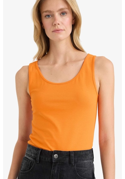 Defacto Slim Fit Dar Kesim Basic Düz Yuvarlak Yaka Atlet I1059az25smog315 Turuncu