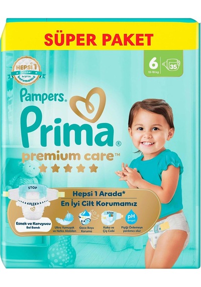 Bebek Bezi Premium Care 6 Numara 35 Adet Ekonomik Paket Diğer