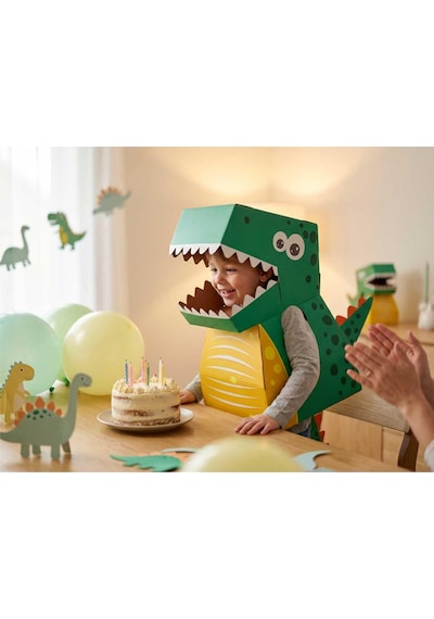 Kardinno Çılgın Dinozor Dino Dodo Karton Giyilebilir Çocuk Kostümü Etkinlik Parti Doğum Günü Kostüm Çok Renkli