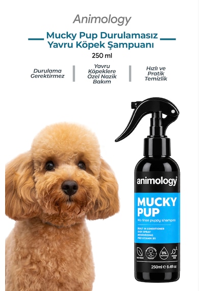 Animology Mucky Pup No Rinse Durulama Gerektirmeyen Sprey Yavru Köpek Şampuanı 250 Ml