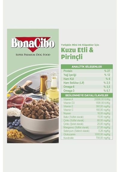 Mini Irk Yetişkin Kuzu Etli Ve Pirinçli Köpek Kuru Maması 4 Kg