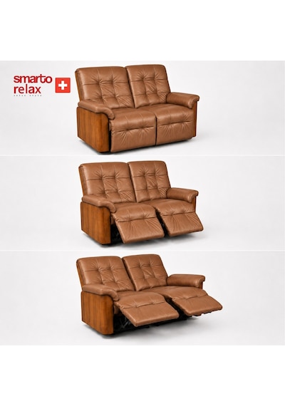 Smarto Relax Berlin İkili Yatar Ayak Uzatmalı Ergonomik Deri Tv Koltuğu Baba Koltuğu Kahverengi