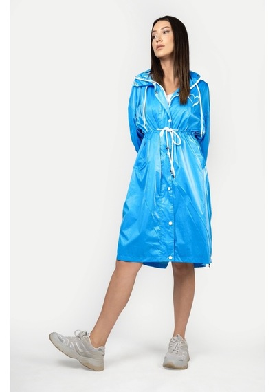 Pua Fashion Mavi Kalpli Kapşonlu Trench 001
