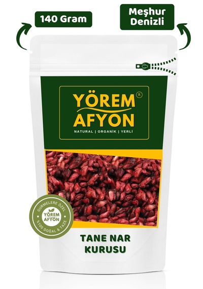 Yörem Afyon Meşhur Denizli Irganlı Glütensiz Besleyici Diyet Dostu Hicaz Narı Kurusu 140gr. 140 G