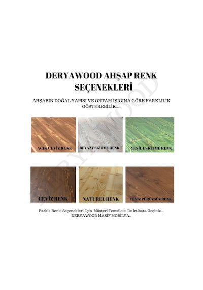 Deryawood Ahşap Mutfak Masası-80-180