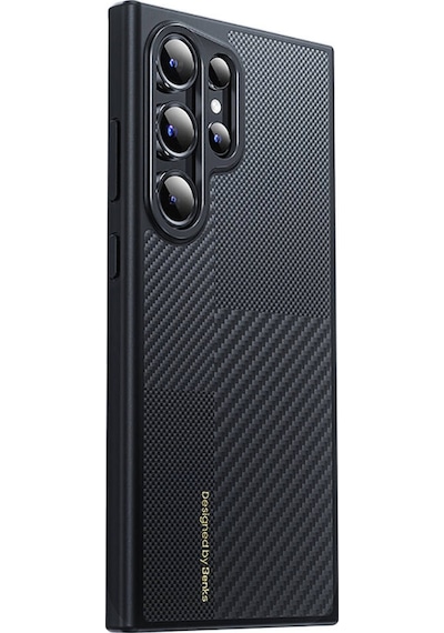 Galaxy S24 Ultra Uyumlu Kılıf Karbon Fiber Magsafe Özellikli Benks Montage Hybrid Armorpro Kevlar Kapak