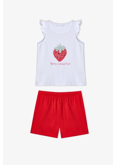 Penti  Kırmızı Kız Çocuk Berrylicious Pamuklu 2'li Pijama Takımı