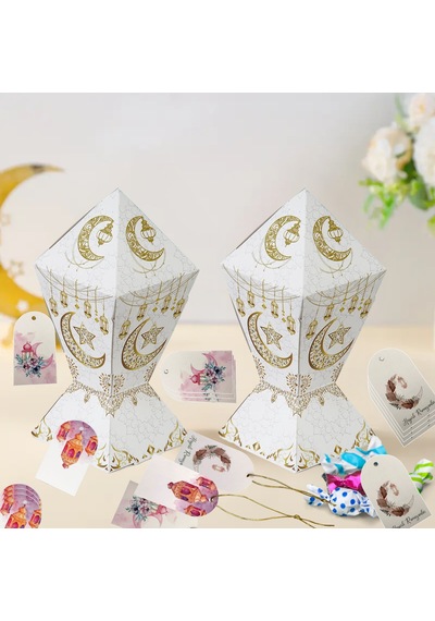 3lü Ramazan Temalı Hediye, Tebrik Kartı Seti, Delikli Ambalaj Paketleme Etiketleri, 4.5x7.5 Cm, 27 A