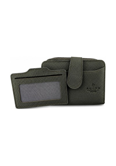 Alphaclub Bag Kadın Çok Bölmeli Kartlıklı Çıtçıt Kapamalı Cüzdan Model 461 Haki